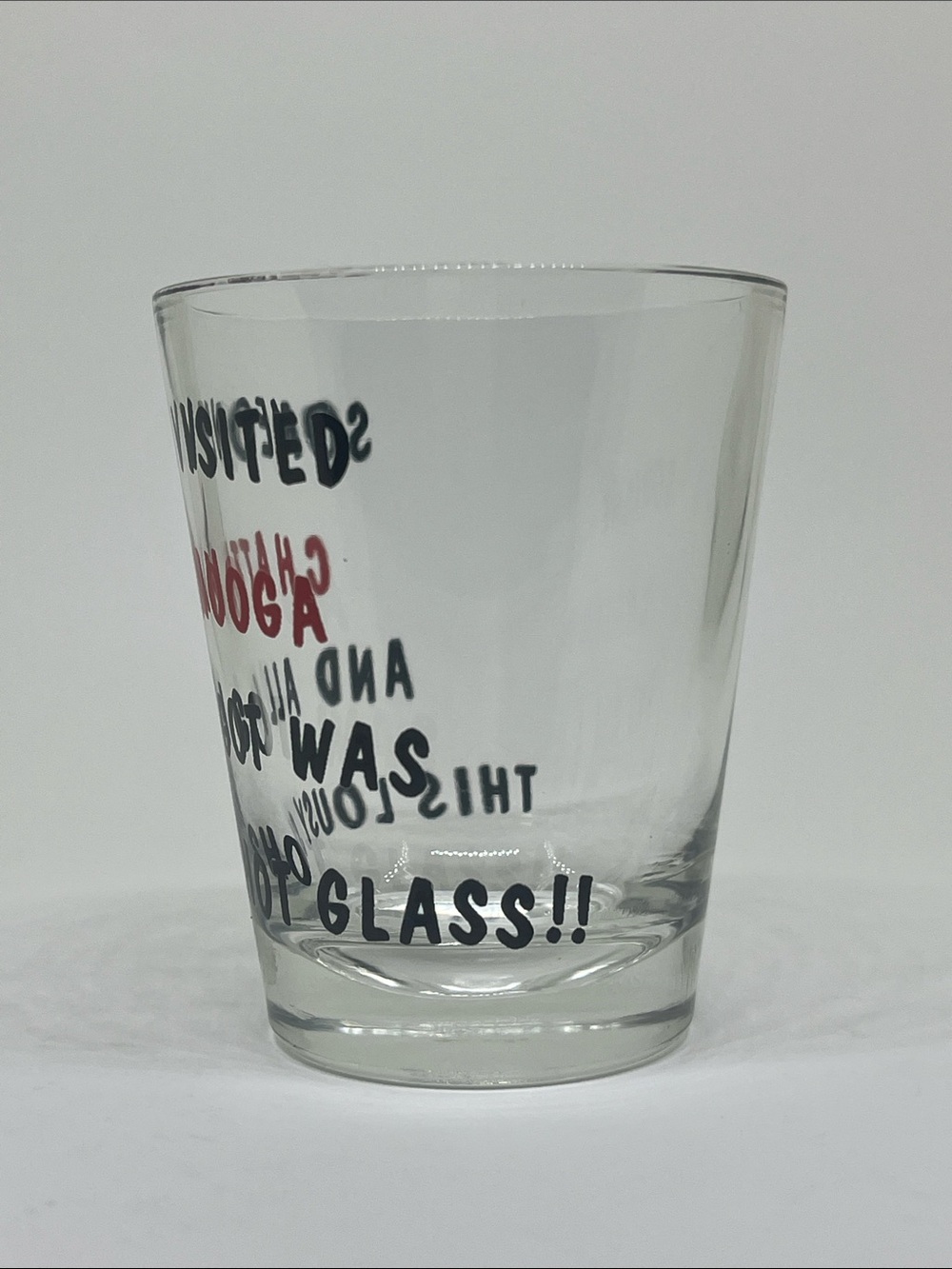 Clear Shot Glass with Red Chattanooga Lettering (Tennessee) - Picture 4 of 4